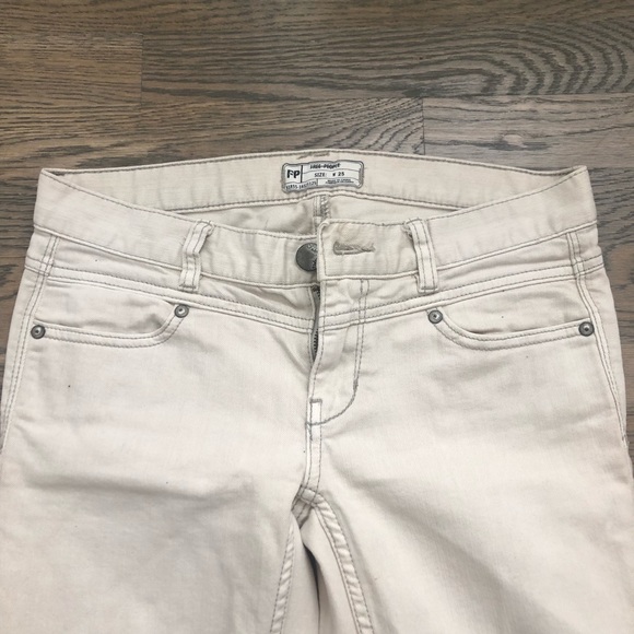 Free People Cream Skinny Jeans - Picture 3 of 5